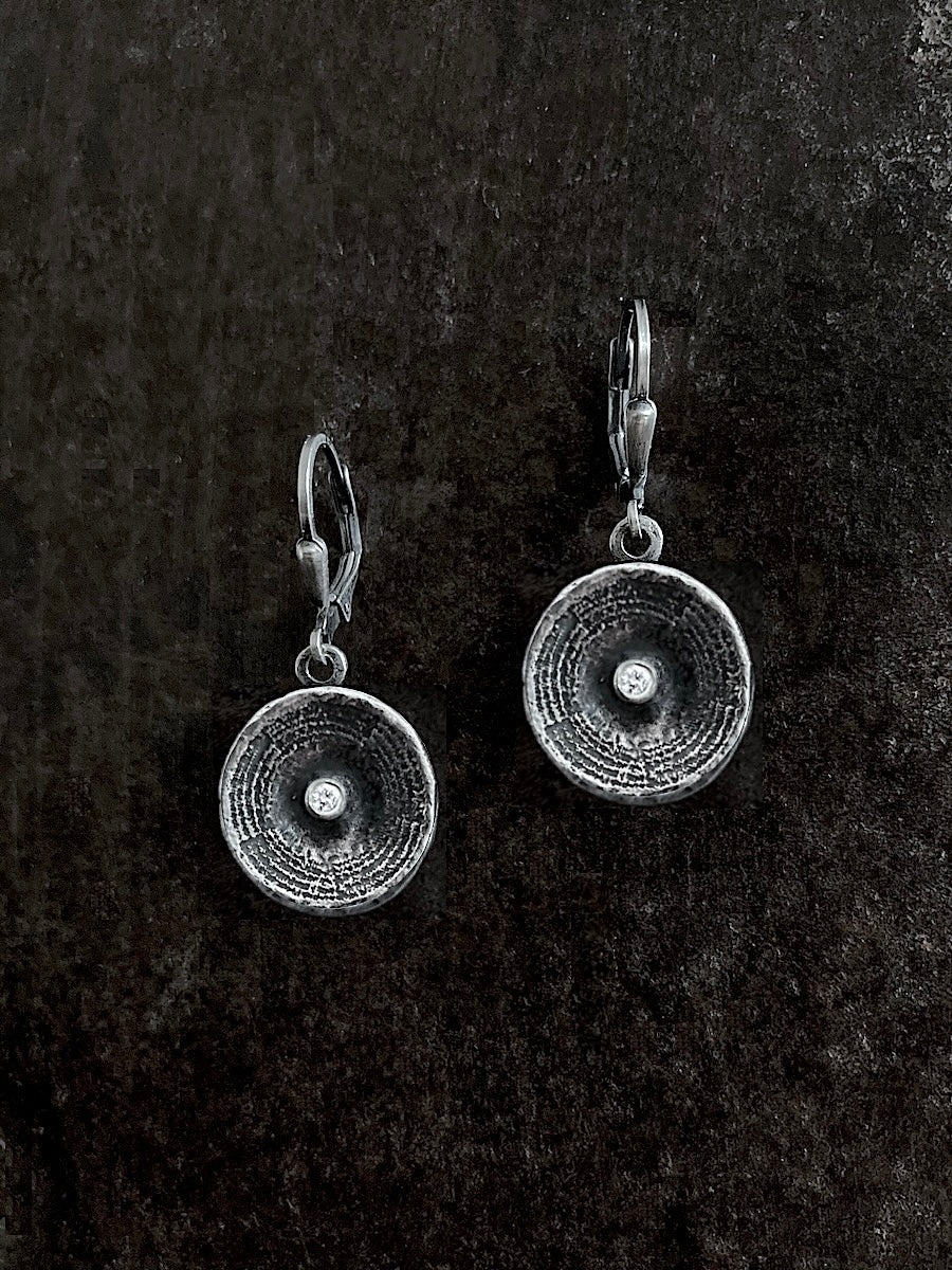 Spiral Circle Diamond Earrings