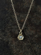 Hex Diamond Pendant 14k Gold