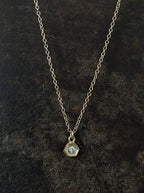 Hex Diamond Pendant 14k Gold