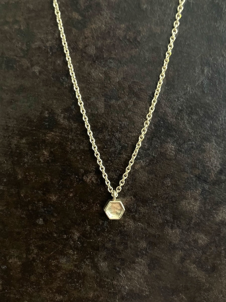 Hex Pendant 14k Gold
