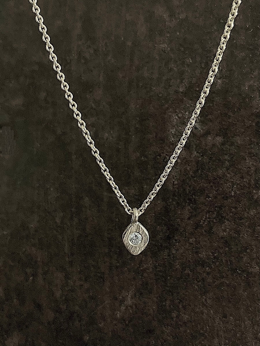 Natural Diamond on Diamond Pendant 14k Gold