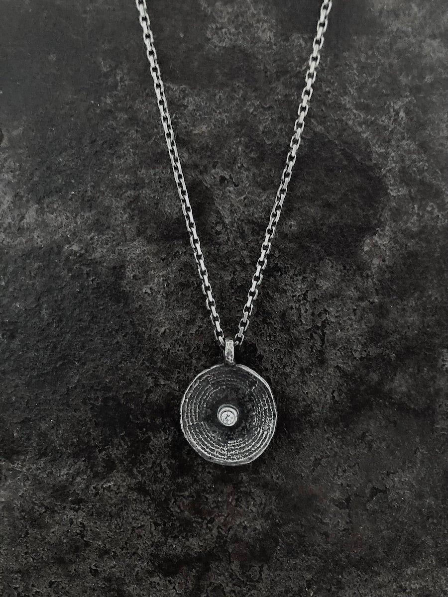 Spiral Circle Diamond Pendant