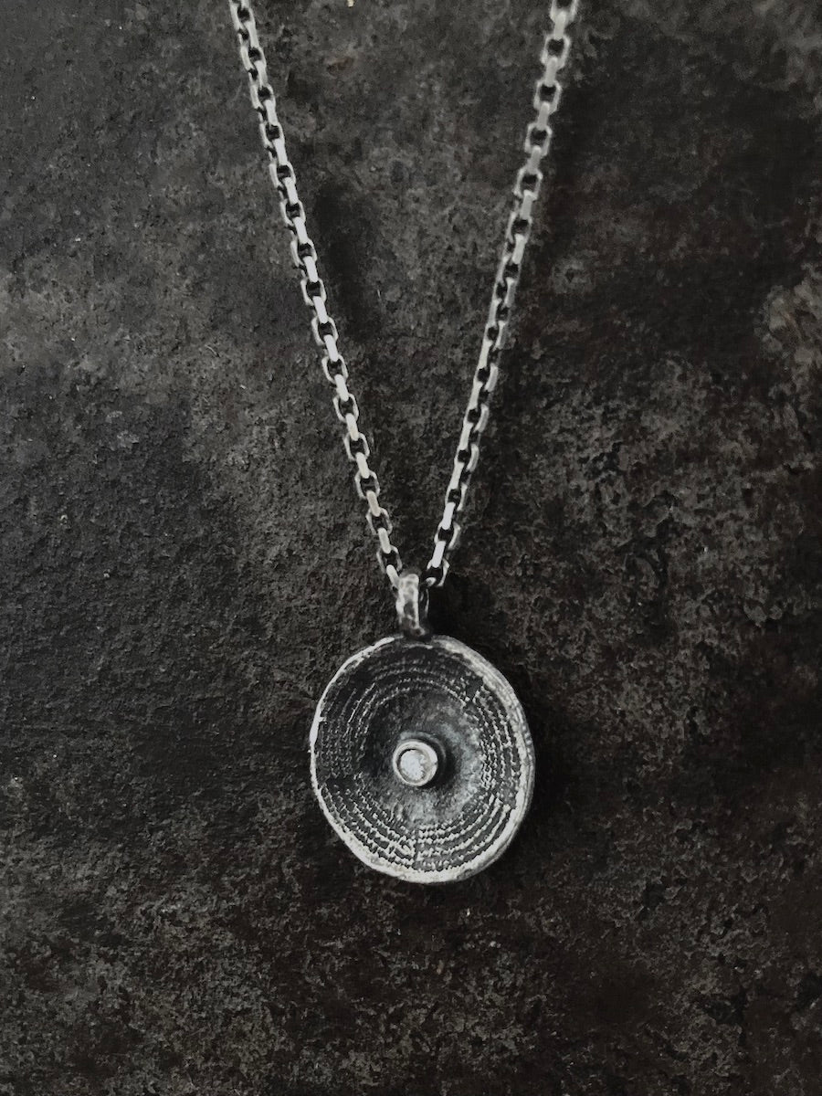 Spiral Circle Diamond Pendant