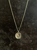 Spiral Circle Diamond Pendant 14k Gold