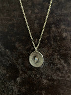 Spiral Circle Diamond Pendant 14k Gold