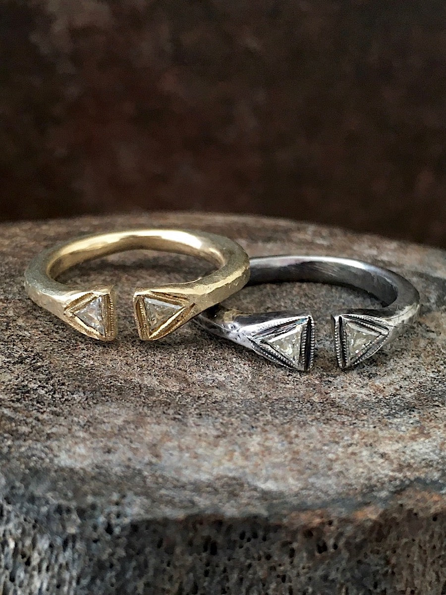 Deco Split-front Diamond Ring 14k Gold