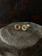 Spun Circle Thick Studs 14k Gold
