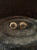Spun Circle Thin Studs 14k Gold