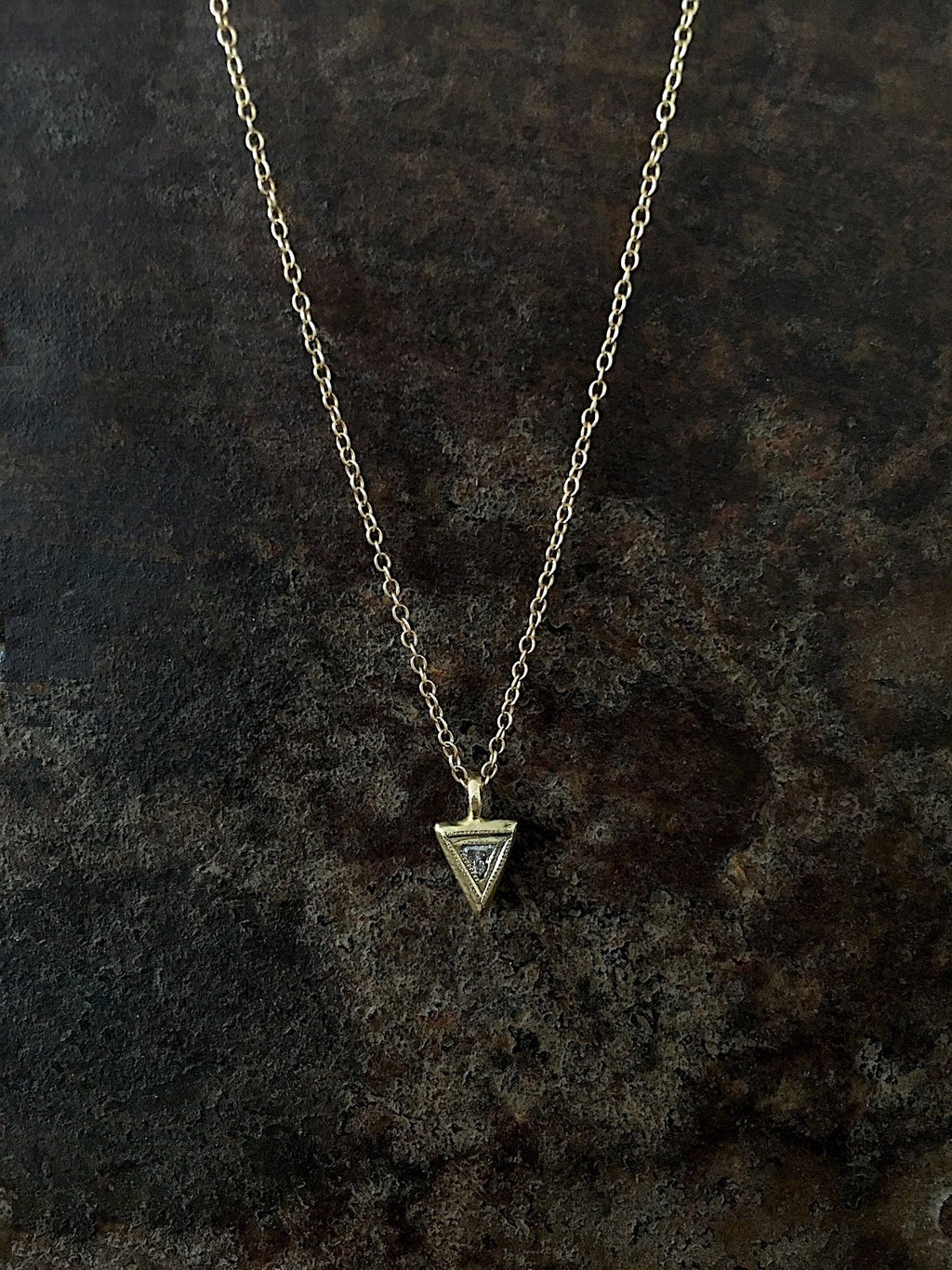 Tri Diamond Pendant 14k Gold
