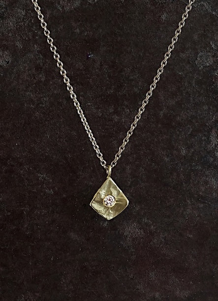 Carved Diamond Pendant 14k Gold
