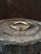 Deco Split-front Diamond Ring 14k Gold