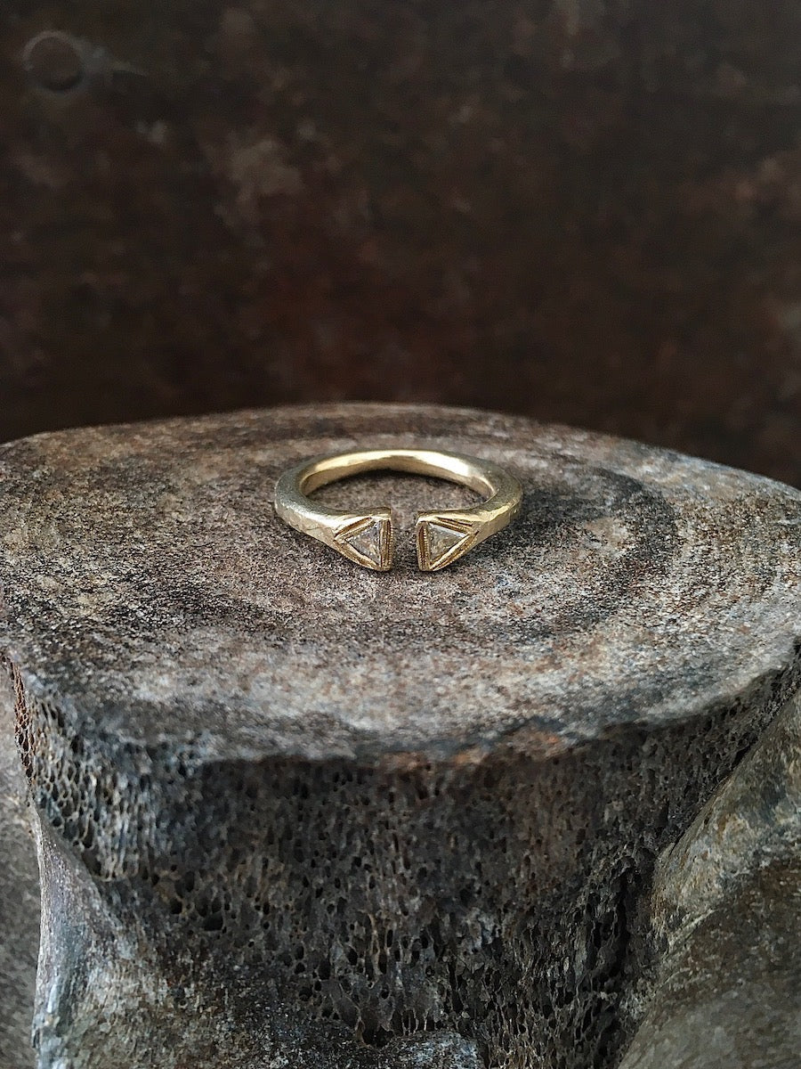 Deco Split-front Diamond Ring 14k Gold