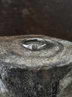 Deco Split-front Diamond Ring Silver