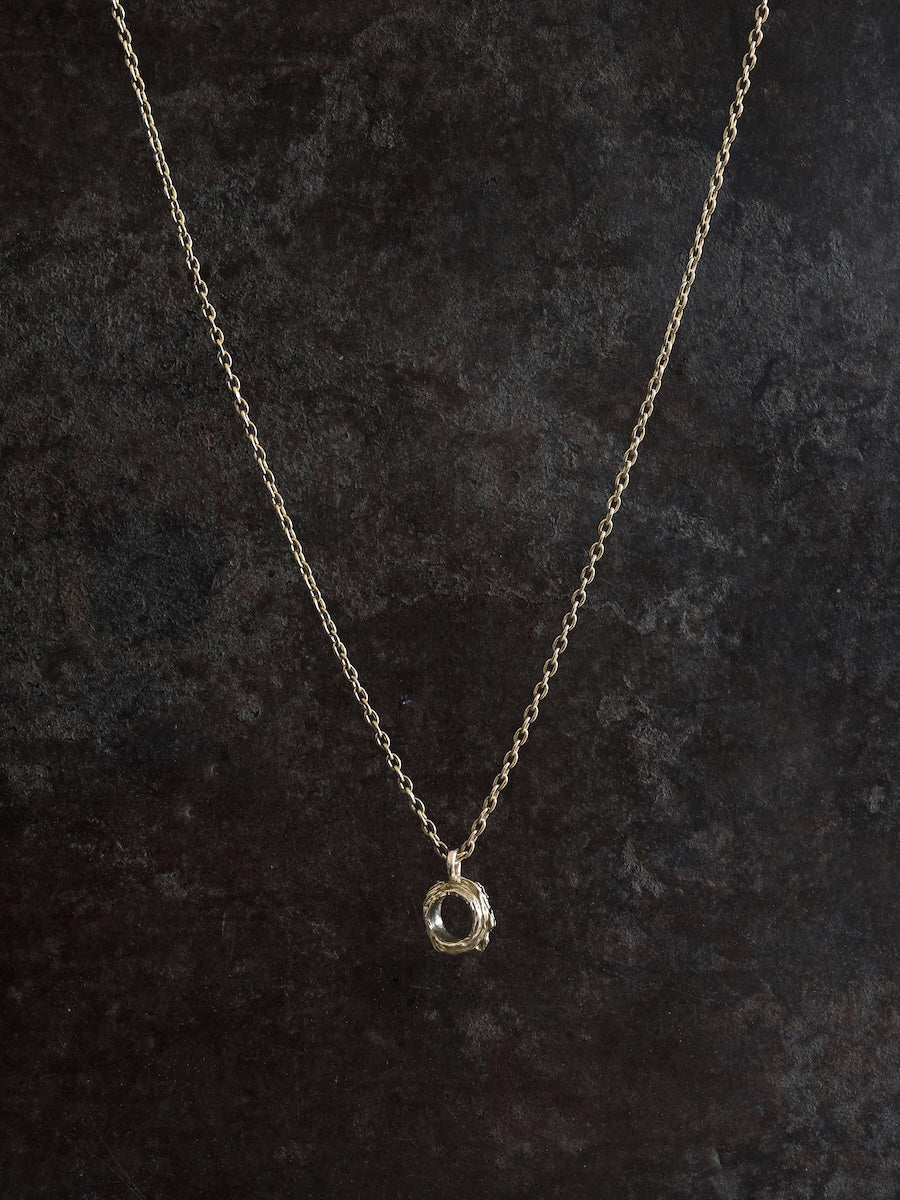 Spun Circle Thin Pendant 14k Gold